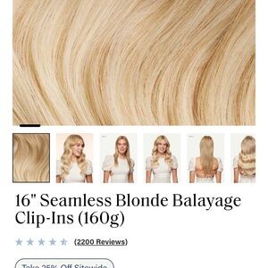 Luxy Hair Seamless Blonde Balayage 16 inch hair extensions